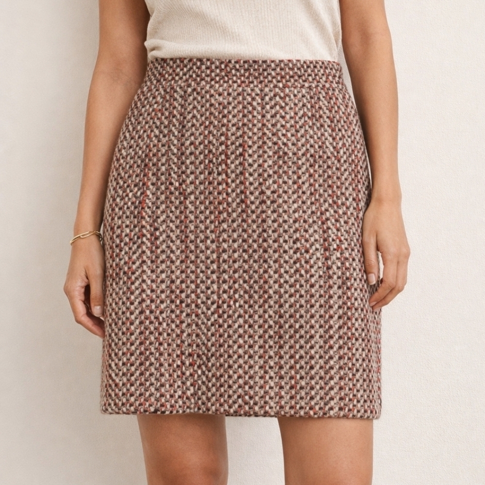 J.Crew Textured Tweed Knit Skirt – Multicolor Bouclé